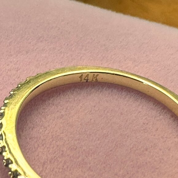 NEW 14K Yellow Gold 2 Carat Moissanite Ring, Size 7 - Picture 6 of 13